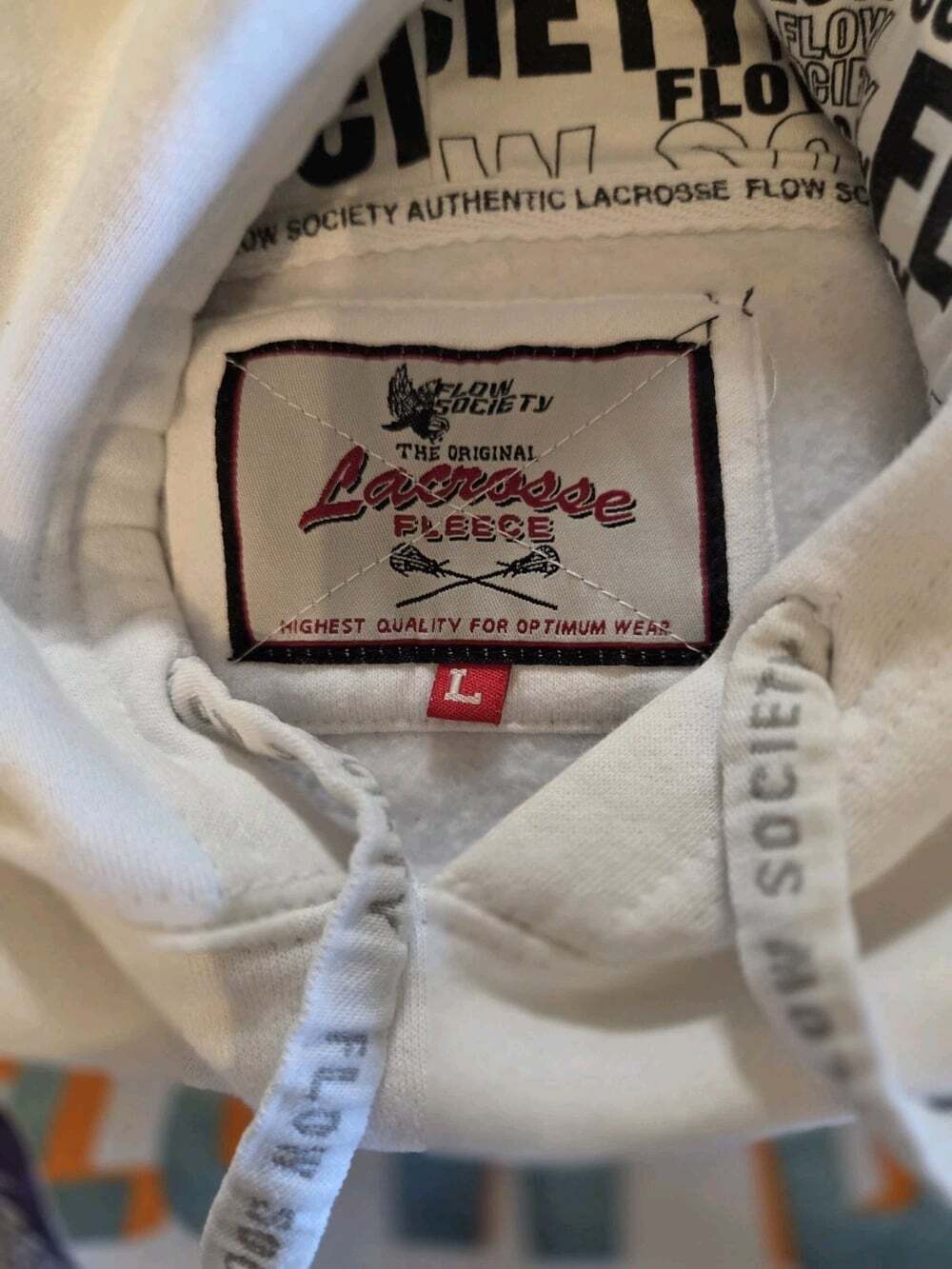 Flow Bay Lacrosse and Flow Society's Steamed Crabs Hooded Sweatshirt Large - Picture 4 of 8